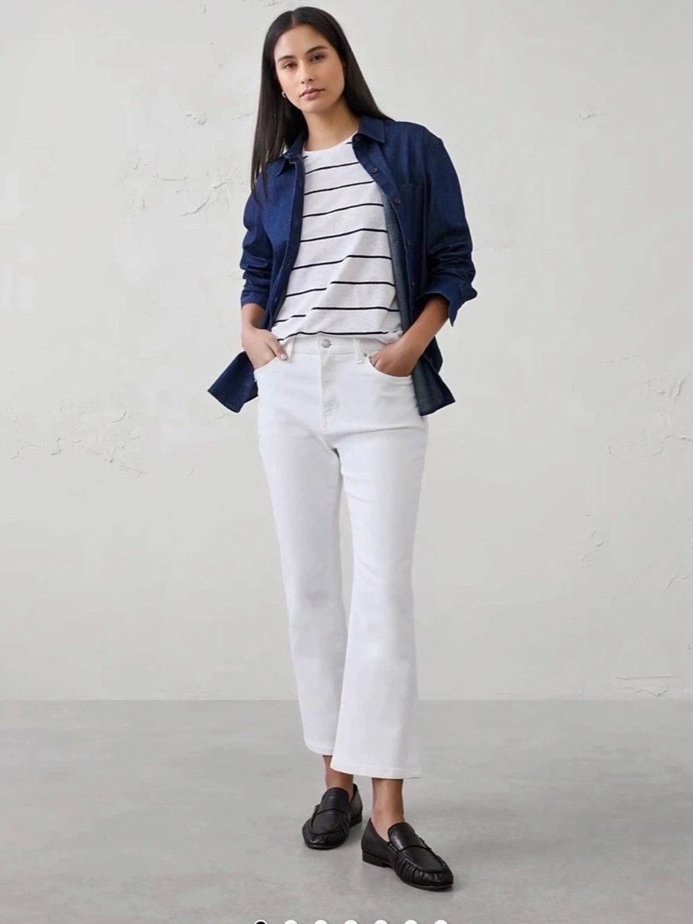 Banana Republic Factory High-Rise Bootcut Cropped Jean Jeans White Waist 27